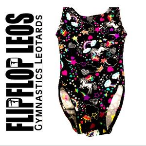 Girls Gymnastics Leotard Rainbow Unicorn 5G